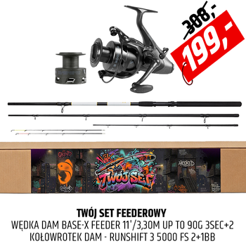 Twój Set Feederowy wędka DAM Base X z kołowrotkiem Runshift 3