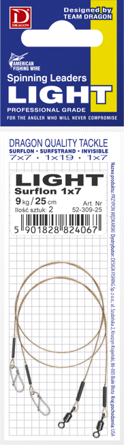 Przypon stalowy Dragon 1X7 Surflon A.F.W. LIGHT